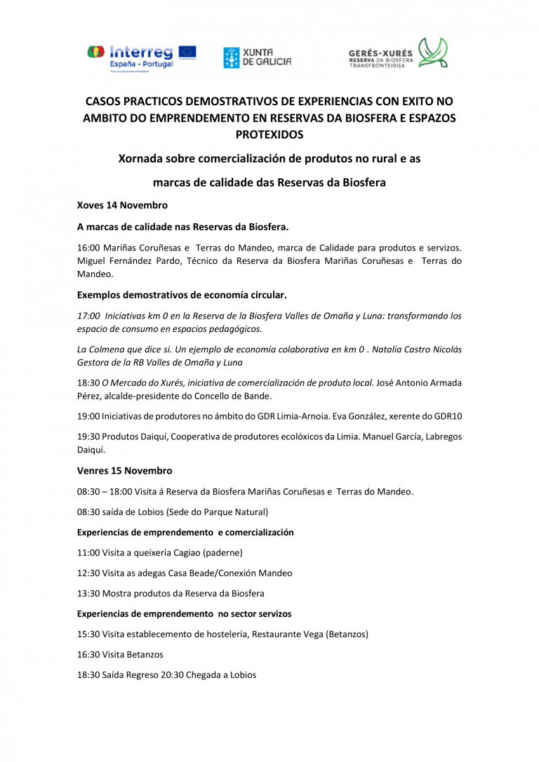 Xornada formativa sobre a comercialización de produtos no rural e as marcas de calidade das Reservas da Biosfera
